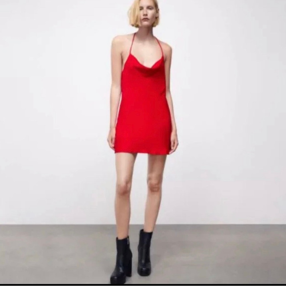 zara satin dress
